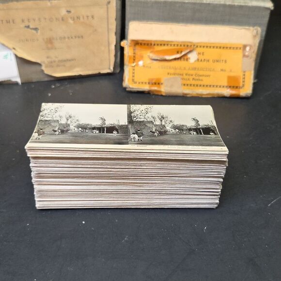 Vtg 1930s Stereoview KEYSTONE Junior Stereograph , 100+ Photo Cards WBox (Set1 - Picture 7 of 16